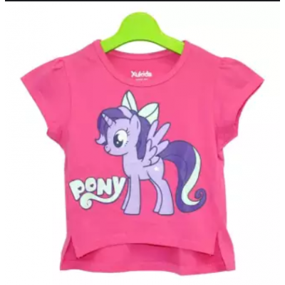 Pink Pony Printed Top For Girls